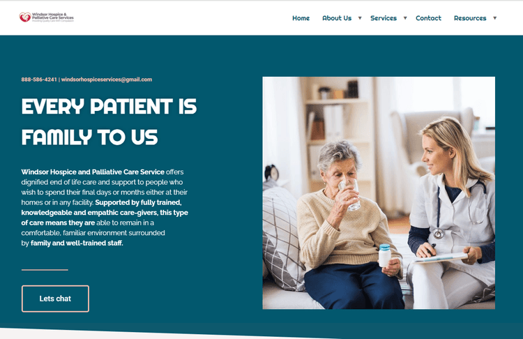 Website design and development for Windsor Hospice.